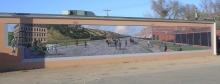 Minnekahta Avenue mural, by Del Iron Cloud, Hot Springs