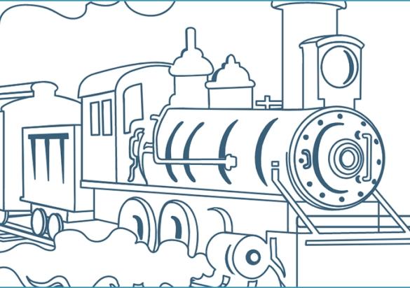 Train coloring page