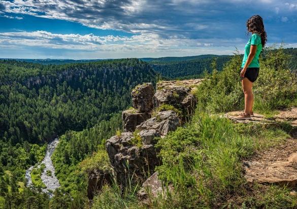 Woman at an overlook in the Black Hills