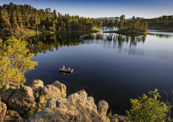 Fishing boat on Stockade Lake