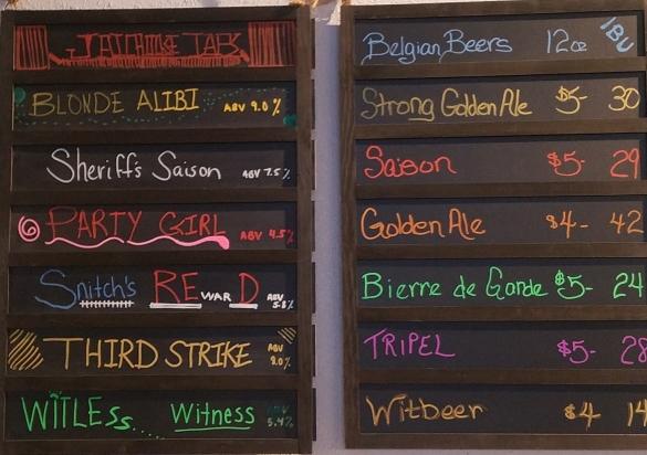 Jailhouse Taps beer list