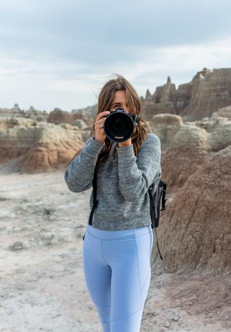 Blogger Erin Sullivan in the Badlands