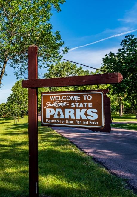 South Dakota State Park Campground Welcome Sign Yankton