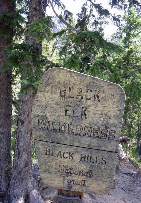 Black Elk Peak Wilderness sign