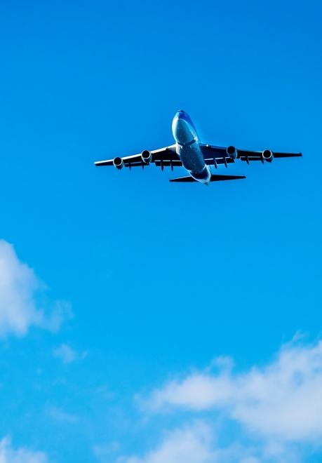 Passenger plane in air