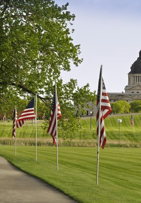 State Capitol in Pierre, from Hilgers Gulch in Pierre, South Dakota