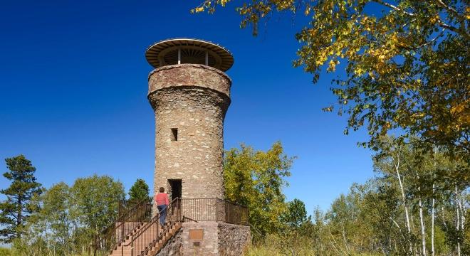 See incredible Black Hills views at the Mt. Roosevelt Friendship Tower.