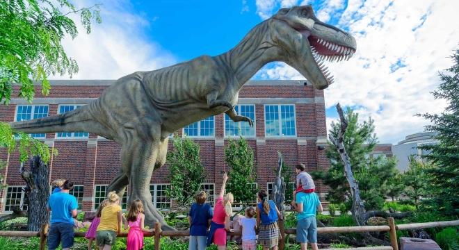 Kids and T Rex at Childrens Museum